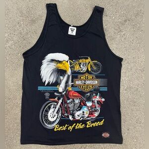 EUC 1988 Vintage Harley-Davidson SSI Best of the Breed Black Tank Top size XL